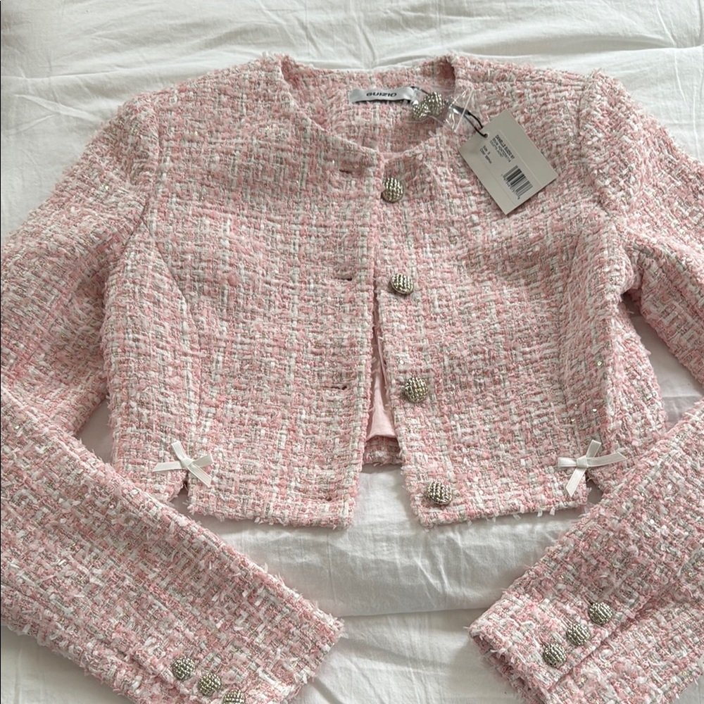 Chic Pink Tweed Jacket Guizio Nrand New never worn